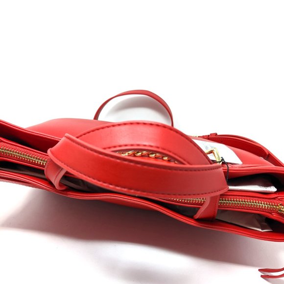 New Love Moschino Borsa Pu Rosso Red Satchel Bag - Picture 8 of 16